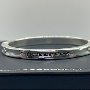 Brighton Proverbs 17:17 "Friend Loves At All Times" Silver Hinged Bracelet